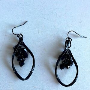 Fashion earrings with dangling beads.
